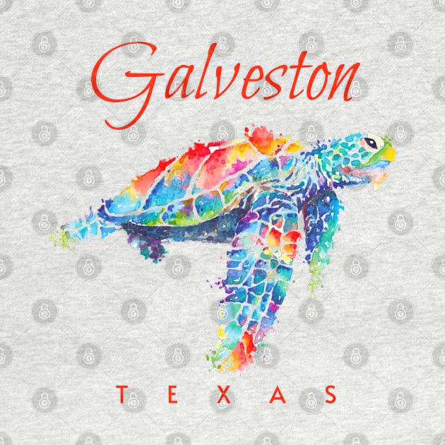 Galveston Texas Watercolor Sea Turtle by grendelfly73